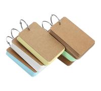Milisten Ring Notepad Blank Flashcards with Binder Ring, Kraft Linerboard, 50 Sheets Per Book, 6 Books, for Writing and Recording Plans, Students