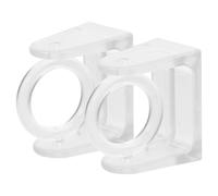 Milisten Rotatable 360° Adhesive Shower Curtain Rod Holder, Telescopic Pole Bracket with Wall Mount for Bathroom Curtain Hooks and Rod Support