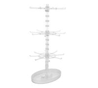 Milisten Rotating Jewelry Organizer Stand, 3-tier Oval Display Rack for Necklaces, Bracelets, Keychains - Multi-layer Revolving Jewelry Holder for Home and Retail Use