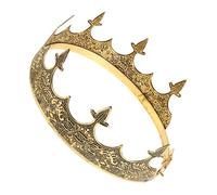 Milisten Royal King Crown Prop for Men Vintage European Court Design Unique Alloy Craftsmanship for Cosplay Parties and Events Striking Accessory for Nobility and Costume Enthusiasts
