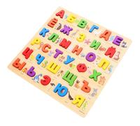 Milisten Russian Wooden Alphabet Puzzle Educational Letter Blocks Early Learning for Preschool Cyrillic Letters Board with Illustrated Words Lightweight