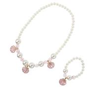 Milisten ’S Pink Shell Simulated Pearl Necklace and Bracelet Set for Jewelry Kit Suitable for Dress-Up Play and Everyday Wear