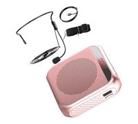 Milisten S17 Wireless Portable Microphone with Speaker, Rose Gold Compact Speech Mic with LED Display, Rechargeable Teacher Voice Amplifier for Classroom, Training and Travel Use
