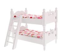 Milisten Scale Decorative Model Lightweight and Space Saving Doll Bunk Bed Ornament Dollhouse Accessory
