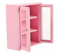 Milisten Scale Miniature Wooden Cabinet Model for Dollhouse Furniture Pink Tiny House Ornament with Realistic Design DIY Micro Landscape Decor and Desktop Decoration