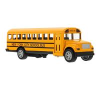 Milisten School Bus Pull Back Friction Powered Car for Safe Die Cast Model Birthday Encourages Parent Interaction and Motor Skills