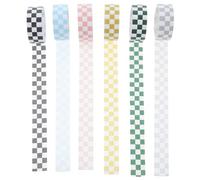 Milisten Scrapbooking Grid Washi Tape 6 Rolls, Decorative Adhesive Tape for Notebooks and DIY Crafting, Tearable and Residue-Free (Assorted Colours)