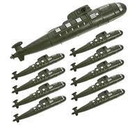 Milisten Set of 10 Compact Reusable Plastic Decorative Military Submarine Model for Role Play and Nautical Sand Table Decoration