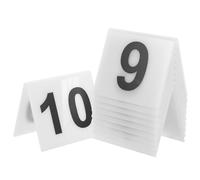 MILISTEN Set of 10 Number Plate Table Tent Numbers Crime Scene Decoration Table Numbers in Restaurant Number of Wedding Party Evidence Number Markers Proof Tents ID Tents Number Acrylic Play