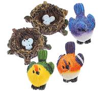 Milisten Set of Bird Nest Decoration Miniature Birds for Dolls House Realistic Miniature Figurines Figures Dollhouse Figures