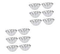 Milisten Sets Egg Tart Mould Large Tart Pans Flower Tartlet Tins Cupcake Tins Non-Stick Stainless