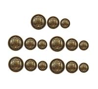 Milisten Shield Pattern Metal Sewing Buttons, 30 Pieces in Antique Gold, Sizes, Decorative Coat Buttons for Men’S and Women’S Blazers