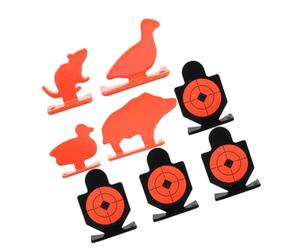 Milisten Shooting Targets with Resetting Feature Animal Silhouette 8pcs Stainless Steel and Enhanced Visibility for Backyard and Hunting Trips Training