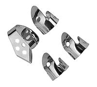 Milisten Silver Metal Guitar Picks Set Easy to Use and Convenient to Operate 4pcs with Thumb and Finger Holes product accessories Suitable for Guitar and Ukulele Fingerstyle Playing