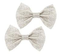 Milisten Silver Rhinestone Bowknot Shoe Clips for Wedding and Prom Handcrafted Sparkly Shoe Buckles Elegant Bridal Accessories to Enhance Heels Hats and Bags for Special Occasions