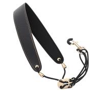 Milisten Simple Saxophone Neck Strap Pu Material with Metal Hook Load-bearing Universal Saxophone Accessory Reduces Shoulder and Neck Pressure for Beginners Black