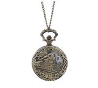 Milisten Skeleton Locomotive Pocket Watch Antique Style Hollow Pattern Quartz Movement for Precise Timekeeping as Decorative Hanging Watch for Vintage Collections Random Style