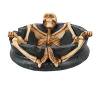 Milisten Skull Cigarette Ashtray Halloween Desktop Decor Resin Skull Ash Container Halloween Festival Supplies Gothic Home Decoration