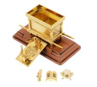 Milisten Small 4pcs Set Faith-based Jewish Ark of The Covenant Statue, Miniature Religious Artifact Model with Holy Gold Accent, Spiritual Tabletop Sculpture for Home and Holiday Décor
