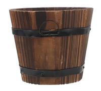 Milisten Small Coffee Wood Barrel Planter Pot for Flowers and Plants, Multi-functional and Sturdy Classic Appearance, for Shelves and Offices Garden Decor