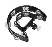 Milisten Small Double Row Tambourine Hand Bell with Ergonomic Handle Clear Sound Percussion Instrument for Beginners Adults Musical for Parties Schools and Family Use