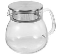 Milisten Small Glass Teapot with Removable Infuser, 500ml Handheld Tea Kettle for Home and Office, Glass Tea Jug for Loose Leaf Brewing