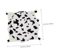 Milisten Small Plush Hanging Bed for Pets Warm Cozy Nest with Dairy Cow Print for Sugar Gliders Squirrels and Small Animals Metal Frame