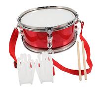 Milisten Snare Drum Set Educational Percussion Instrument Red Steel and Abs with Cotton Strap Enhance Hand to Eye Coordination Wear and Break Resistance for Beginner and Professional