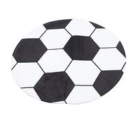 Milisten Soccer Rug Round Kids Rug Football 60cm Round Rug Carpet Floor Chair Mat Circle Area Rug for Kids Rooms Childrens Bedroom Black White Football Check
