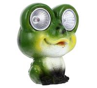 Milisten Solar Powered Resin Frog Garden Ornament with LED Lantern Automatic Charging Outdoor Lawn Decoration Green Solar Frogs Lamp for Patio and Easy Install No Wiring Needed