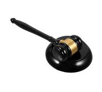 Milisten Solid Wood Judge Gavel with Black Base Lightweight Court Hammer for Auctions Meetings and Role Play Wooden Mallet Tool for Judges and Legal Use