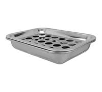 Milisten Stainless Steel Communion Tray 24-Hole Cup Holder, Rectangular Covered Serving Plate for Sanctuary and Eucharist Services