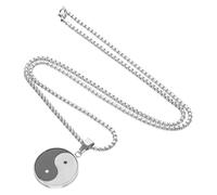 Milisten Stainless Steel Mens Pendant Necklace Taichi Ying Yang Black White Disc Charm Feng Shui Protection Lightweight Jewelry for Spiritual Taoism Expression