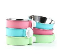 Milisten Stainless Steel Pet Hanging Cage Bowl Dog Small Animal Food and Water Feeder Easy to Clean Resistant for Kibble Treats and Hydration