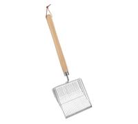 Milisten Stainless Steel Sand Scoop with Long Wooden Handle for Efficient Shell Collecting Portable Beach for Outdoor Family Adventures and Summer Fun
