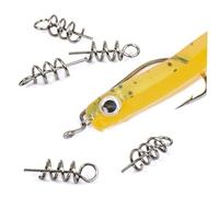 Milisten Stainless Steel Soft Lure Spring Pins for Fishing Hooks High Elasticity Rust-resistant Centering Lock Pins Compact Bait Accessories for Soft Lure Baits