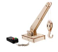 Milisten Stem Crane Model Assembly Kit for Educational Science Experiment DIY Gear Pulley Enhances Creativity Critical Thinking for Boys Random Color