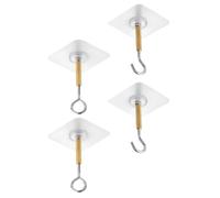 Milisten Sticky Ceiling Hooks Adhesive, 4Pcs No-Drill Hanging Hooks for Home Use to Hang Curtains Plants Lanterns and Wind Chimes