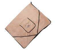 Milisten Super Absorbent Dog Bath Towel with Hand Pockets Thick Coral Fleece Pet Blanket for Fast Drying to Dogs and Cats Quick Dry Grooming Supply Light Camel