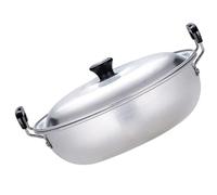 Milisten Thickened 22cm Small Aluminum Ramen Noodle Pot with Double Handles, 8cm Deep Cooking Pot for Gas Stove, Mini Soup and Congee Pan for Home Kitchen