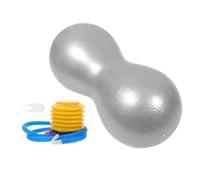 Milisten Thickened Anti-Burst Peanut Shape Yoga Ball Set Pump and Accessories, PVC Exercise Balance Ball for Fitness, Pilates, and Stability Training, Silver