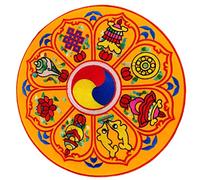 Milisten Tibetan Singing Bowl Pad 13cm Yellow Buddha Sound Bowl Cushion Embroidery for Meditation and Yoga Vajra Pestle Support for Mindfulness