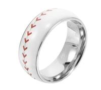 Milisten Titanium Steel Baseball Ring for Men and Women Durable Sports-themed Jewelry Stylish Baseball Pattern for Weddings and Sports Enthusiasts
