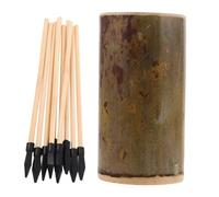 Milisten Traditional Bamboo Tube Tossing Game with Bucket and Arrows Portable Outdoor Playground Tossing Game for Adults Enhances Hand Eye Coordination for Garden Park and Camping
