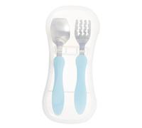 Milisten Training Utensils with Storage Box Stainless Steel Spoon and Fork for Portable Lightweight Cutlery for Outdoor and Home Use Comfortable Grip Design
