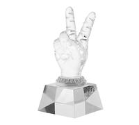 Milisten Transparent Crystal Trophy Hand Shaped Award Trophy for Celebrations Premium Crystal Material Compact Unique Design for Desk Decor Prize Supply