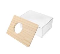 Milisten Transparent Hamster Sand Bath Box Enclosed Design for Small Animals Gerbils Portable Pet Bath Tub Cage Accessory for Clean Sand Bathing and Easy Observation