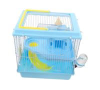Milisten Travel Hamster Cage with Slide and Exercise Wheel Built-in Water Bottle and Food Dish Small Pet Habitat for Dwarf Hamsters and Gerbils Easy-clean Portable Small Animal Home