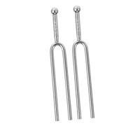 Milisten Tuning Fork Tone Tuners Musical Instrument Tool 2pcs A 440Hz Standard Guitar Violin Tuning Forks Silver Aluminum Alloy Practical Tune Device Accessories