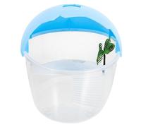 Milisten Turtle Breeding Tank Fish Pond Feeder Frog Tank Reptile Water Bowl Tortoise Bathing Pool Tanks for Turtles Outdoor Aquarium Net The Animal Plants Tank for Turtle Sky-blue Plastic